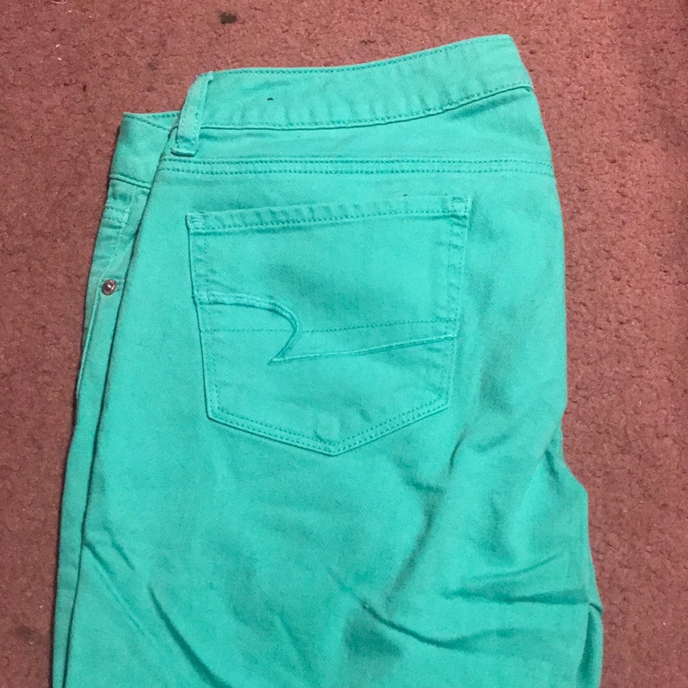 Teal American Eagle skinny jeans size 12